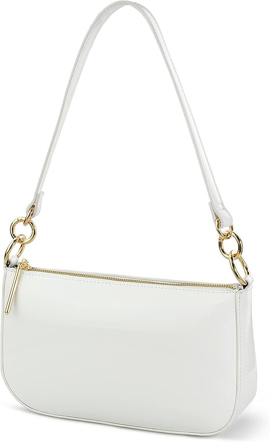 HOXIS Glossy Faux Patent Leather Women Shoulder Bag Shiny Clutch Crossbody Bag 90s Purse | Amazon (US)