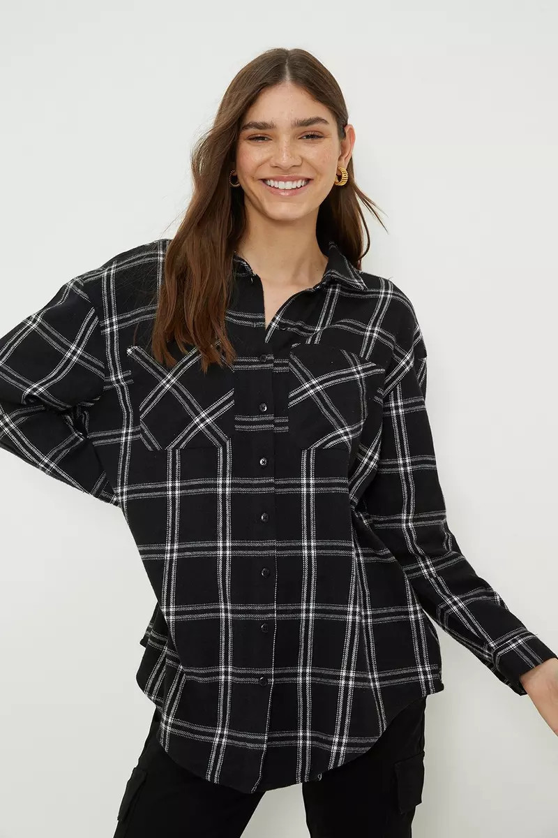 Check Oversized Shirt | Debenhams UK