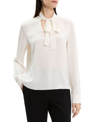 Theory Tie Neck Silk Blouse   | Bloomingdale's Women | Bloomingdale's (US)