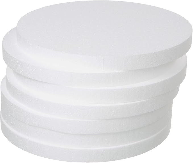 Crafare Round Foam Circles 12 Inch 7 Pack Polystyrene Foam Discs 1 Inch Thick for DIY Cake and Sc... | Amazon (US)