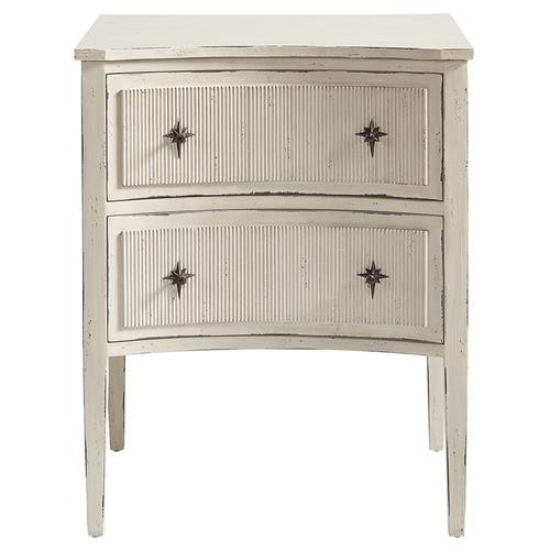 Lanie French Country Grey Mahogany 2 Drawer Nightstand | Kathy Kuo Home