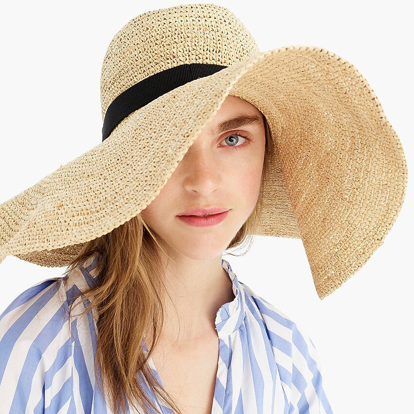 Extra-wide brim packable hat | J. Crew US