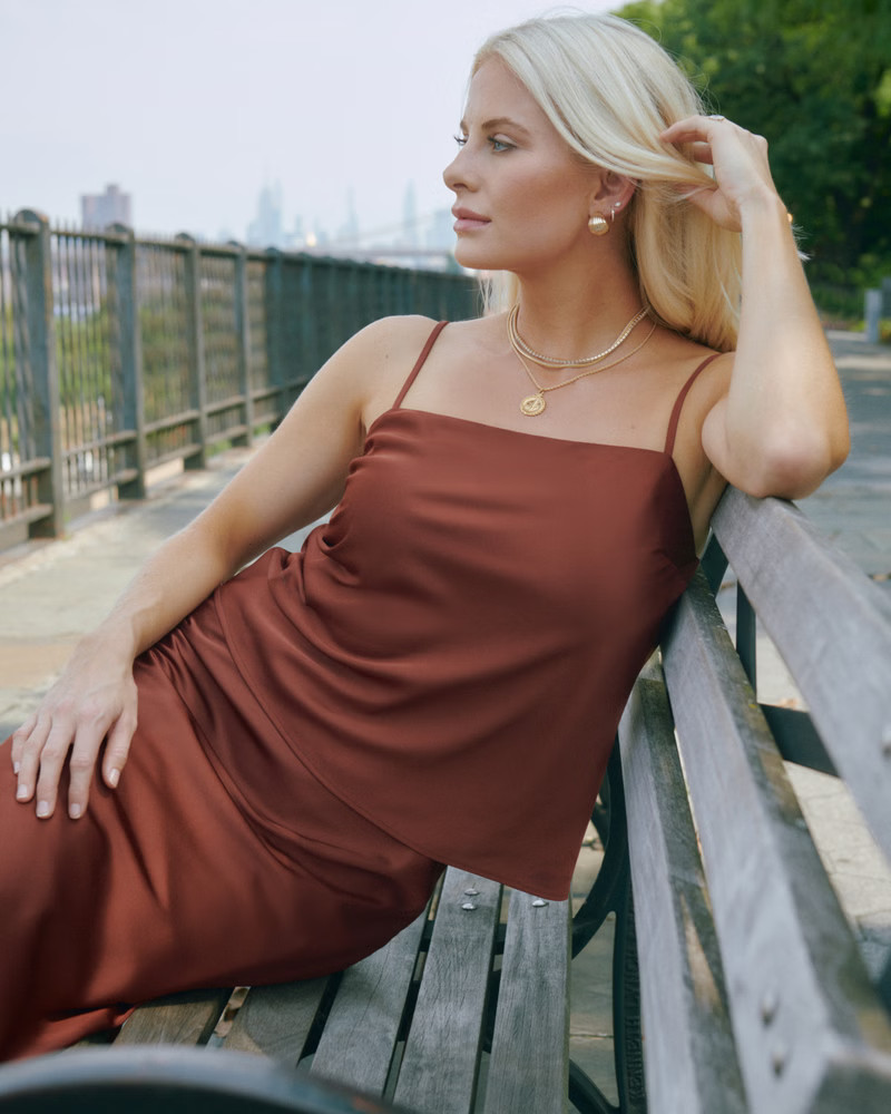 Women's Satin Squareneck Cami Top | Women's New Arrivals | Abercrombie.com | Abercrombie & Fitch (US)