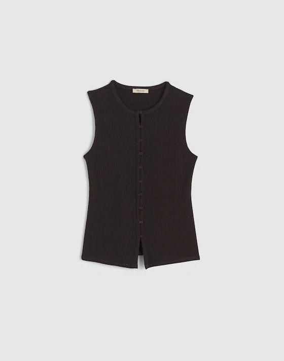 Pointelle Cutaway Vest | Madewell