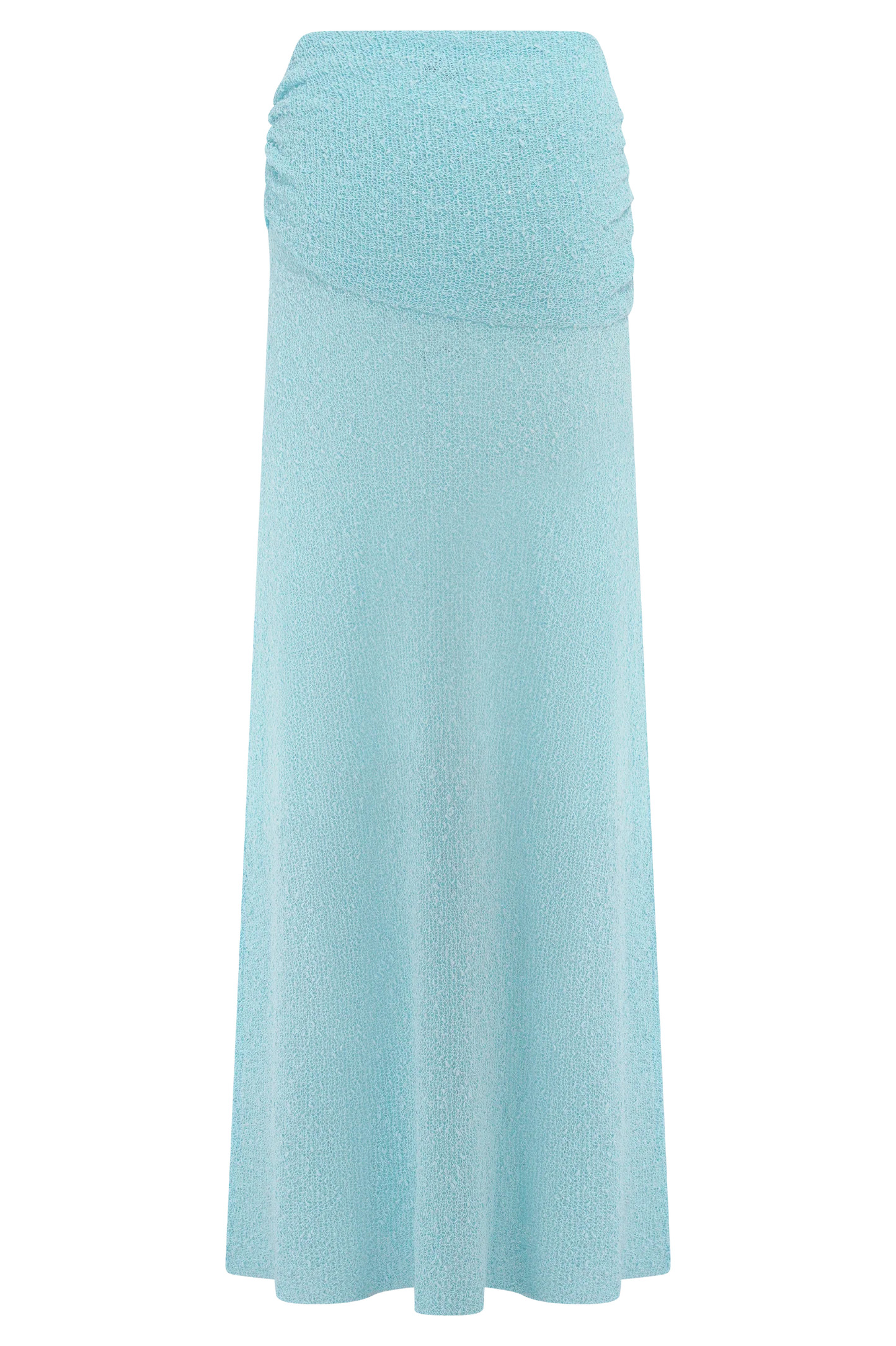 Ruched Knit Maxi Skirt - Light Blue | MESHKI US