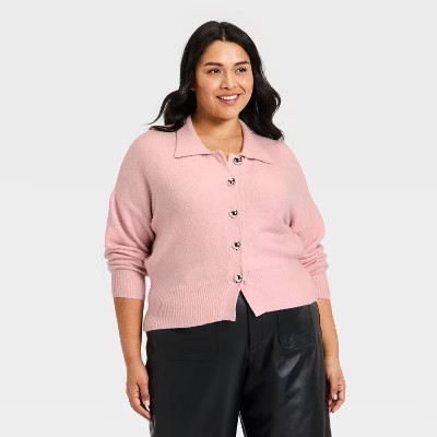 Women's Long Sleeve Heart Button Cardigan Sweater - A New Day™ | Target