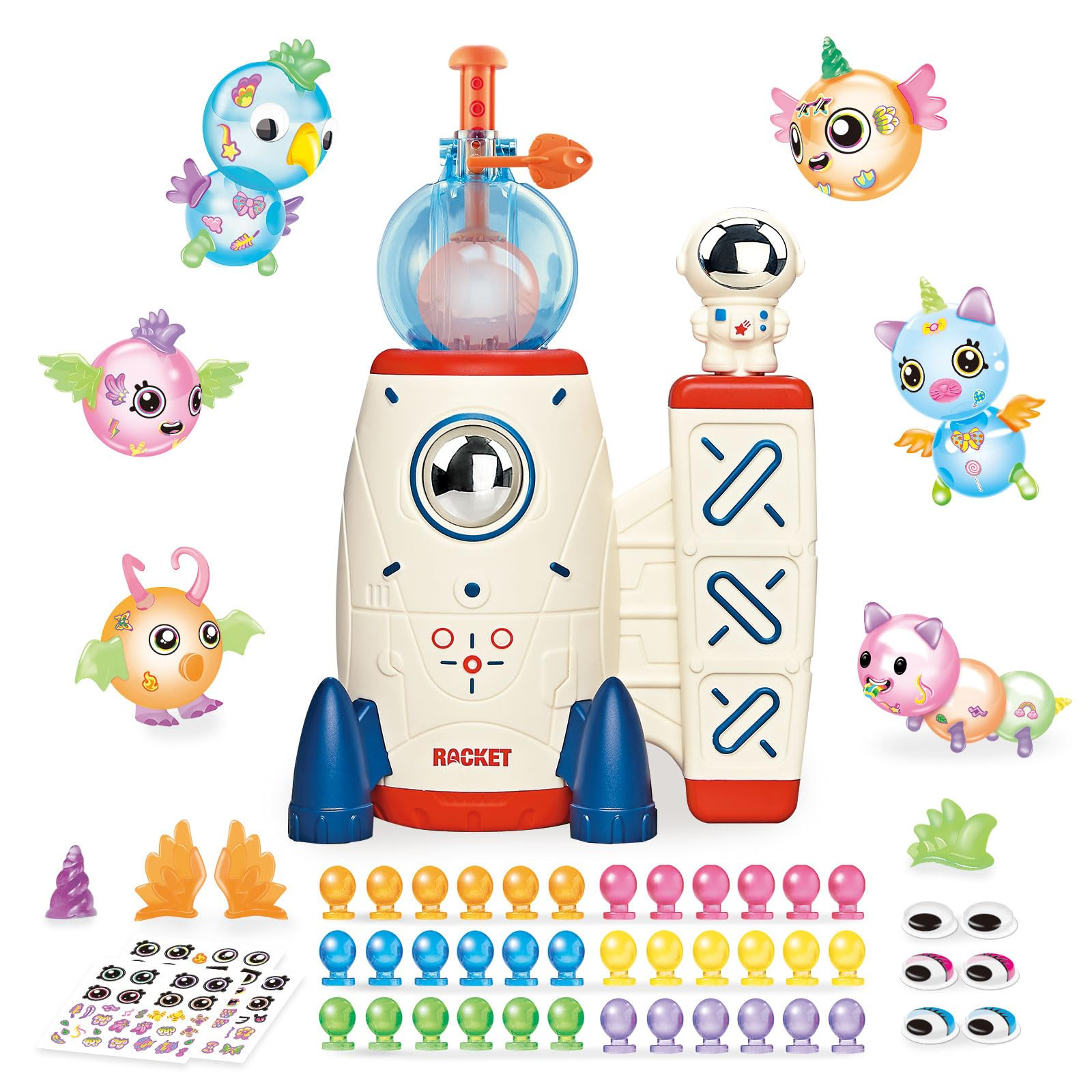 nicknack 195pcs Space Rocket DIY Balloons with Pump, DIY Sticky Balloon Maker Toy Craft Kits for ... | Amazon (US)