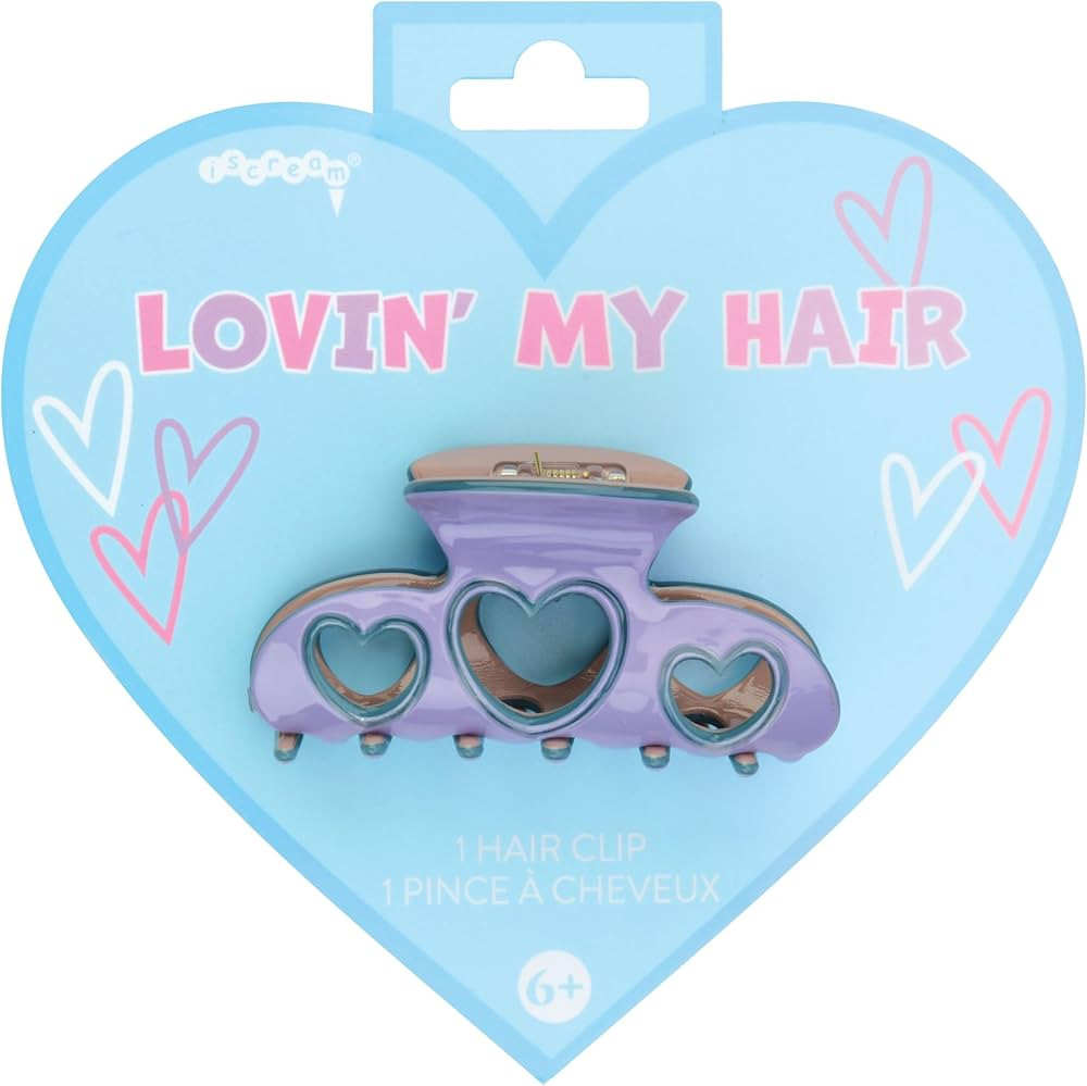 iscream 4" Lovin' My Hair Claw Hair Clip - Purple Heart Cut-outs | Amazon (US)