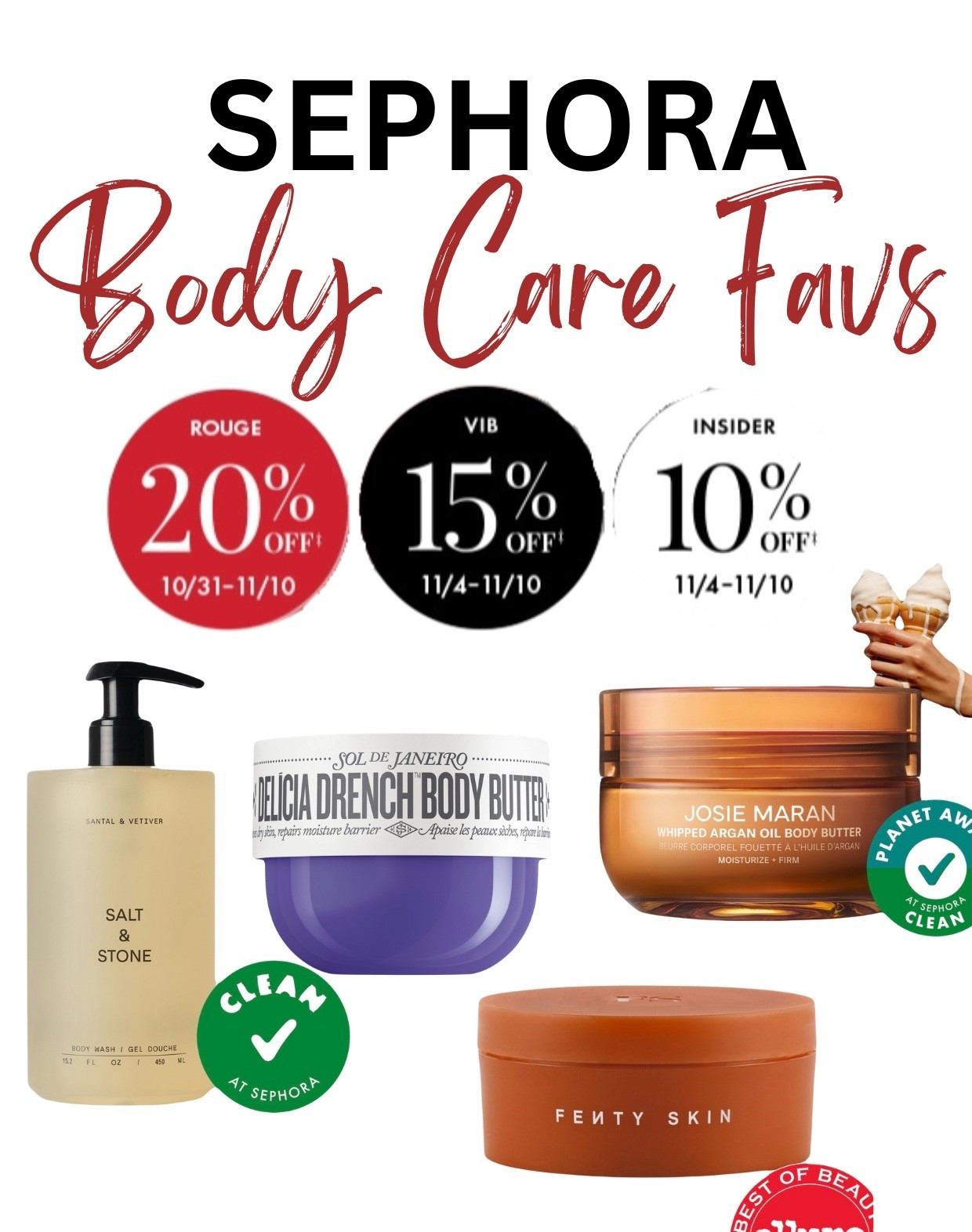 Shop my body care recommendations for the Sephora savings event 2025

Rouge members 20% off: 10/31-11/10
VIBs 15% off: 11/4 - 11/10
Insiders 10% off: 11/4 - 11/10

Promotion Code:  EVERYTHING 
#sephorapartner  #sephorahaul @sephora
