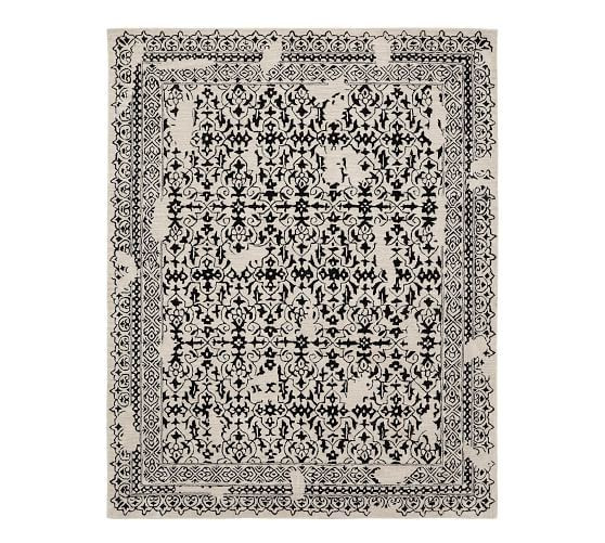 Elva Tufted Rug - Black Multi | Pottery Barn (US)