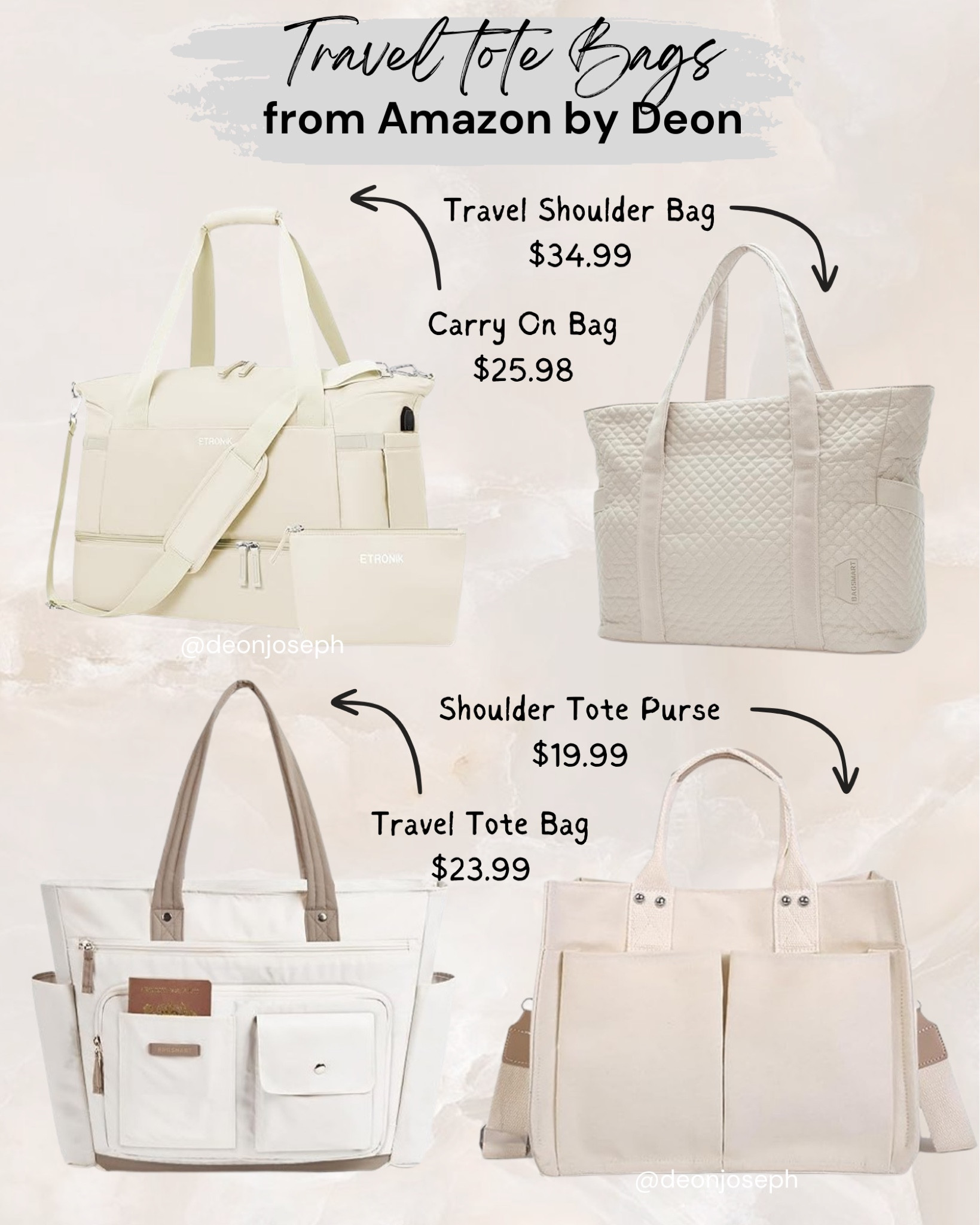 Travel conveniently in style with these travel tote bags from Amazon! 

#LTKTravel #LTKFindsUnder100 #LTKItBag