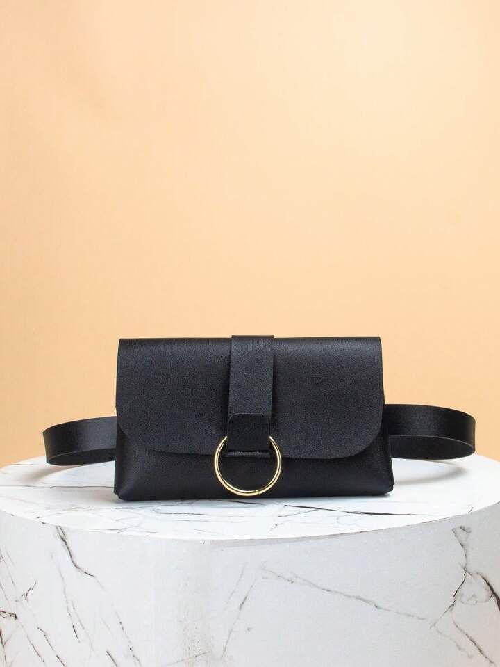 Mini Belt Bag Solid Color Flap | SHEIN