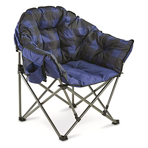 Guide Gear Club Camping Chair, Oversized, Portable, Folding with Padded Seats, 500-lb. Capacity Blue Plaid | Amazon (US)