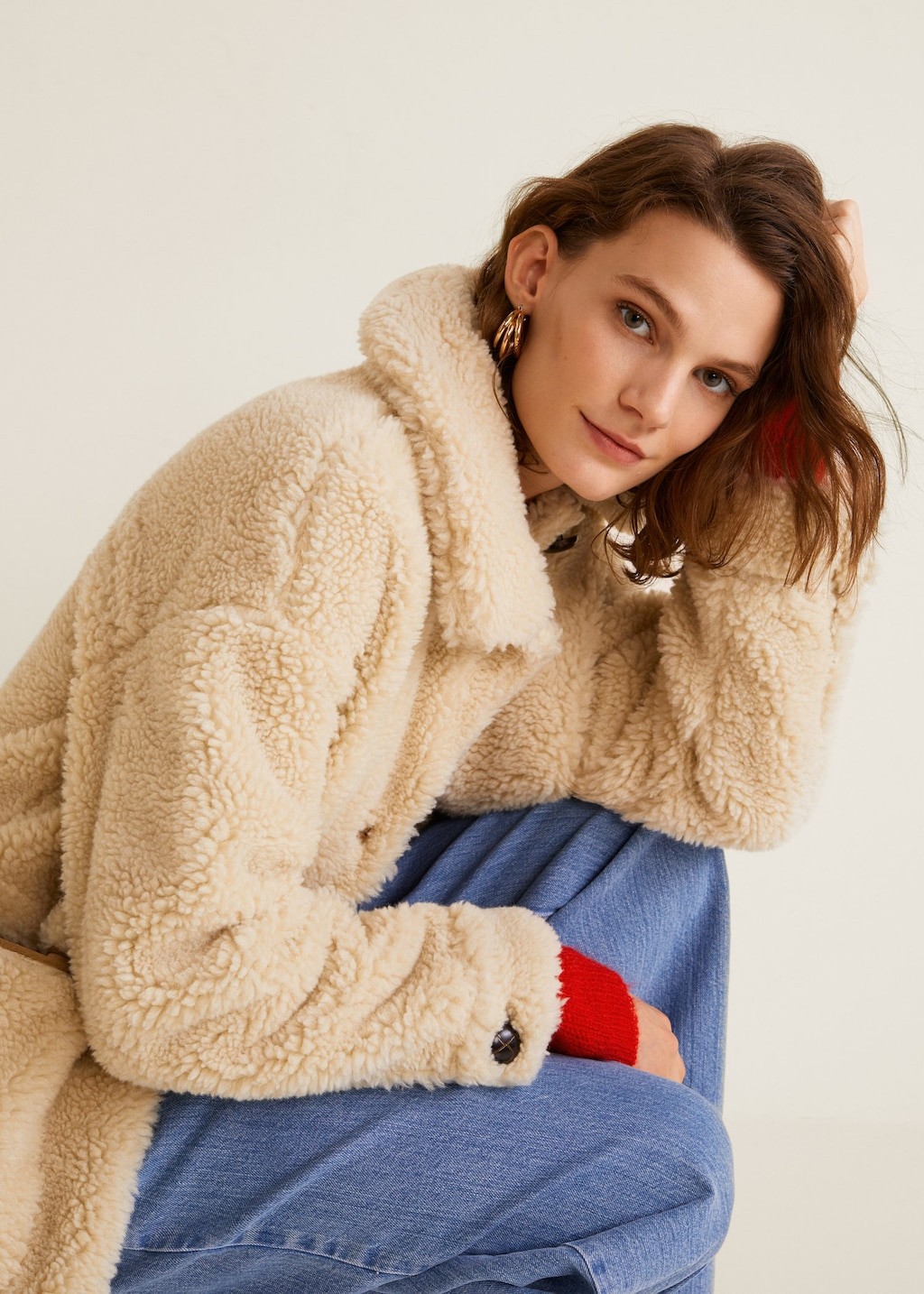 Mantel mit shearlingbesatz - Damen | MANGO (DE)
