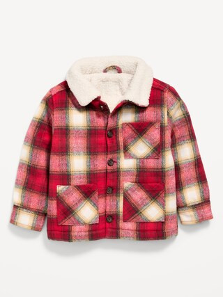 Sherpa-Lined Plaid Shacket for Toddler Boys | Old Navy (US)