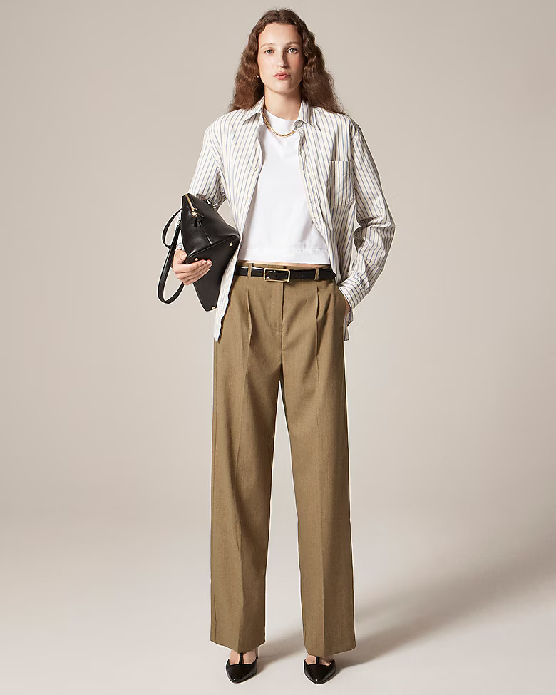 Essential wide-leg pant in Italian studio wool blend | J. Crew US