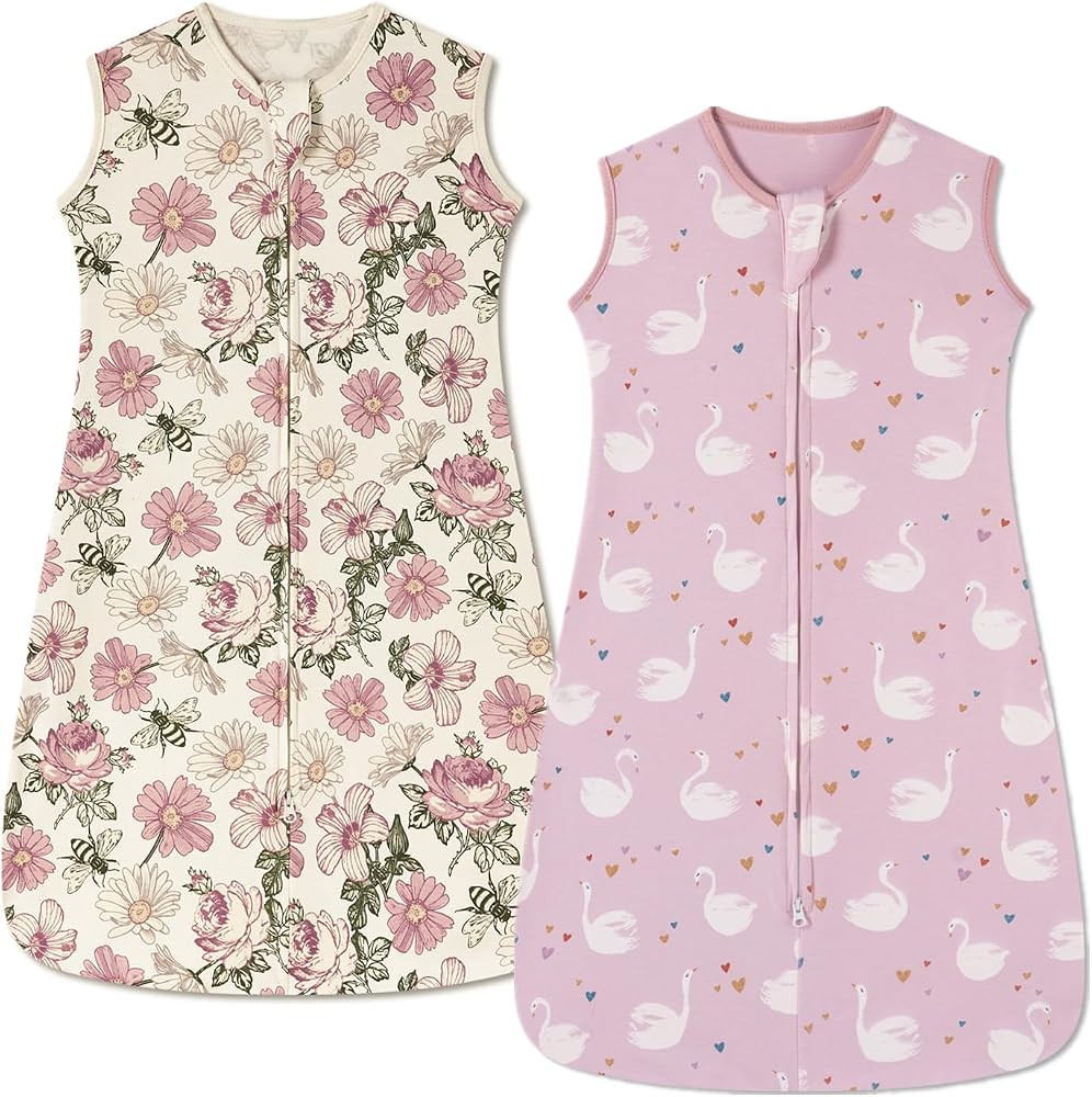 insular Wearable Blanket 2 Pack Cotton Baby Sleep Sack with 2-Way Zipper for Boys Girls Unisex | Amazon (US)