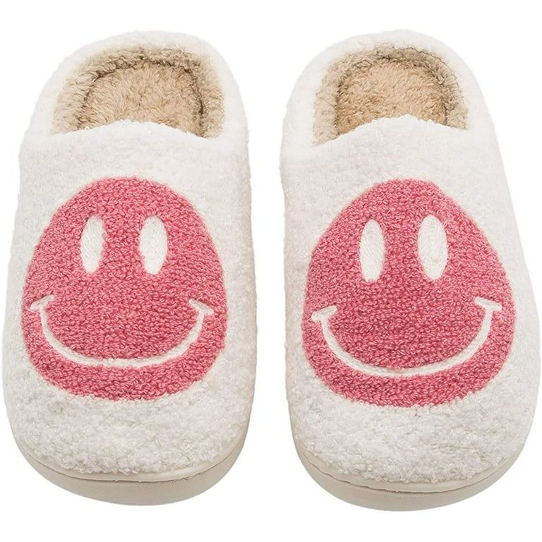 Lankey Furry Slippers for Women Men, Smiley Face Cute Thick-soled Cartoon Non-slip Indoor Slipper... | Walmart (US)