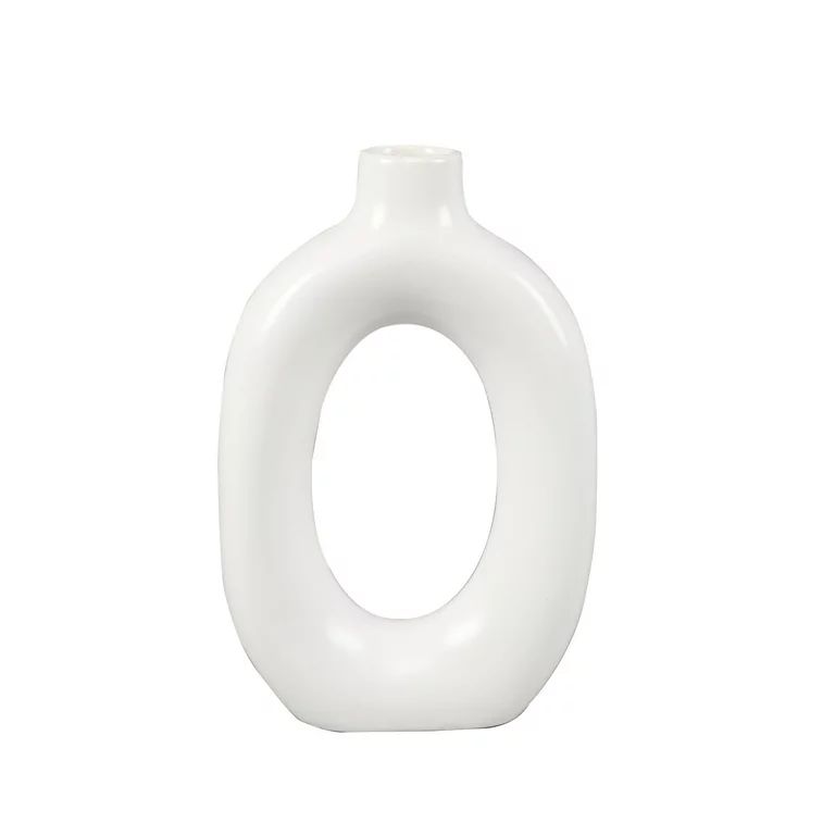 Mainstays 8" Circular Ceramic White Donut Vase - Walmart.com | Walmart (US)