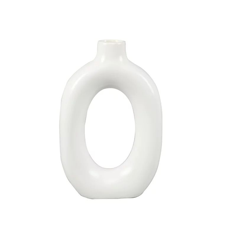 Mainstays 8" Circular Ceramic White Donut Vase - Walmart.com | Walmart (US)