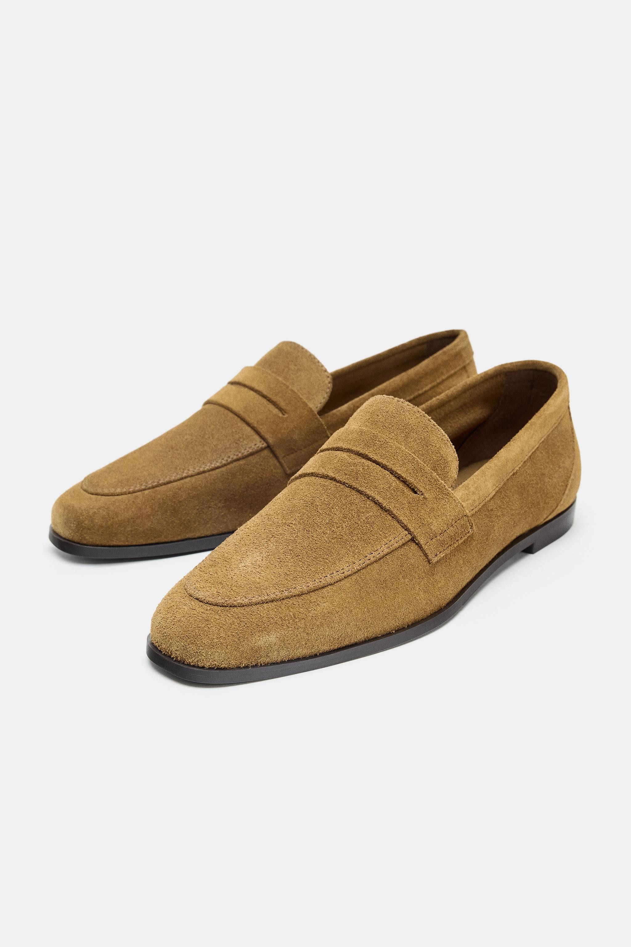 SPLIT LEATHER LOAFERS | Zara US