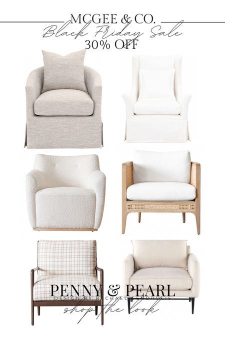 McGee and Co. Black Friday saleis here and everything is 30% off! These accent chairs have all the prettiest details- boucle, gingham, linen, cane. Shop my favorites and follow @pennyandpearldesign on LTK, Instagram and Pinterest for more home décor.

#LTKhome #LTKCyberweek #LTKsalealert