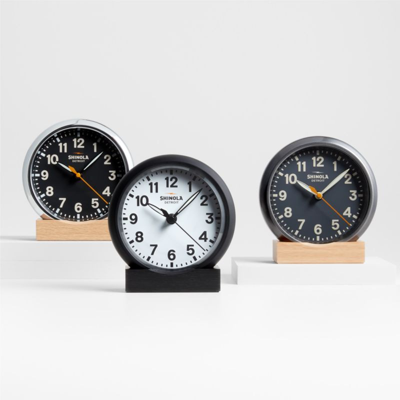 Shinola Runwell Desk Clocks | Crate & Barrel | Crate & Barrel