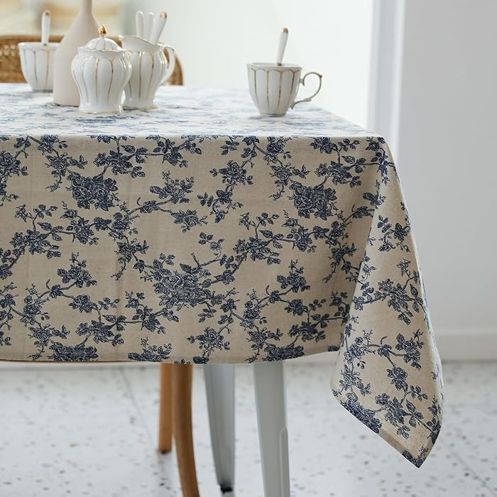 YiHomer Pastoral Rectangle Tablecloth - 60 x 84 Inch Table Cloth - Washable Table Cover with Dust... | Amazon (US)