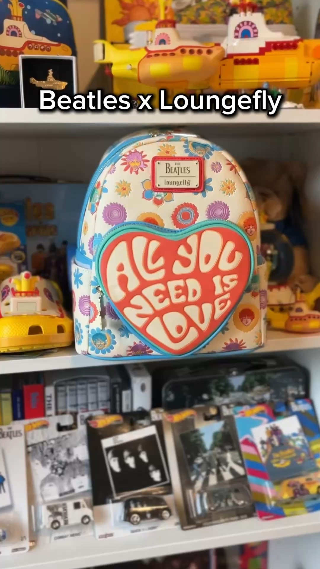 The Beatles groovy Loungefly Bag All You Need Is Love mini backpack! 