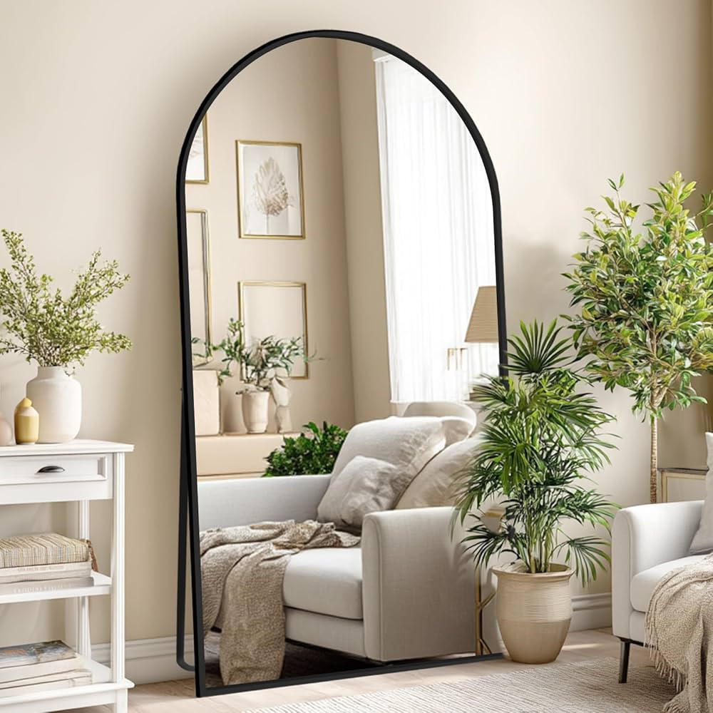 Beauty4U Full Length Mirror Arched Top, 194x94cm Large Free Standing Mirrors, Floor Mirror with B... | Amazon (UK)