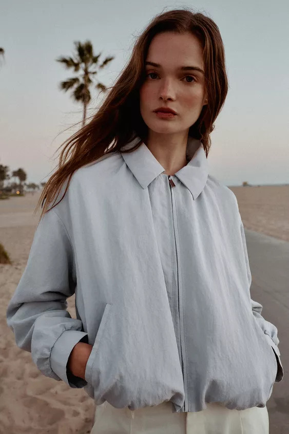 PUFF-SLEEVE BOMBER JACKET | Zara US