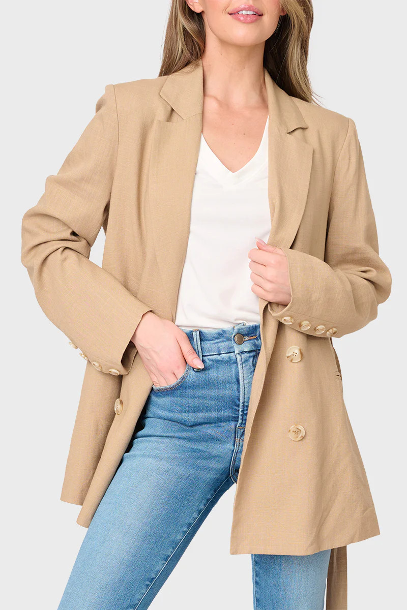 Belted Linen Blazer | Gibsonlook