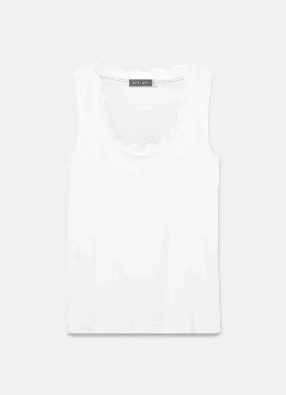 White Scallop Trim Vest Top | Mint Velvet