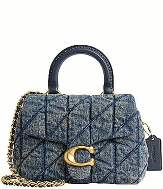 COACH Quilted Loved Denim Tabby Top Handle Satchel Bag - Dark Indigo | Dillard's