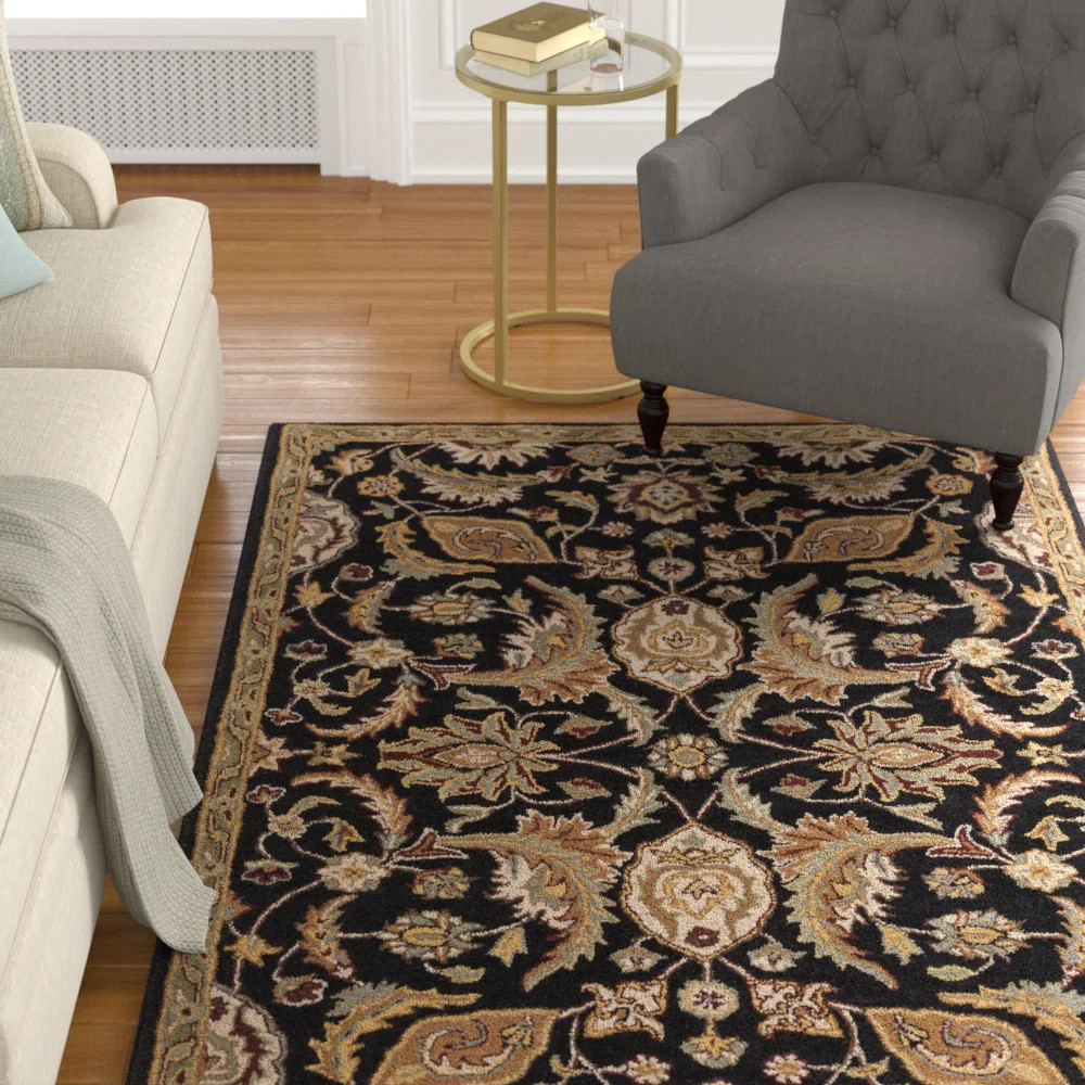Oriental Handmade Tufted Wool Black/Camel/Beige/Brown Area Rug | Wayfair North America