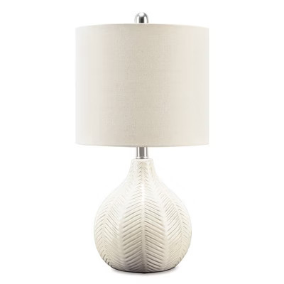 Rainermen Ceramic Table Lamp Off-White - Signature Design by Ashley: Modern Bedside Lighting, UL Listed | Target
