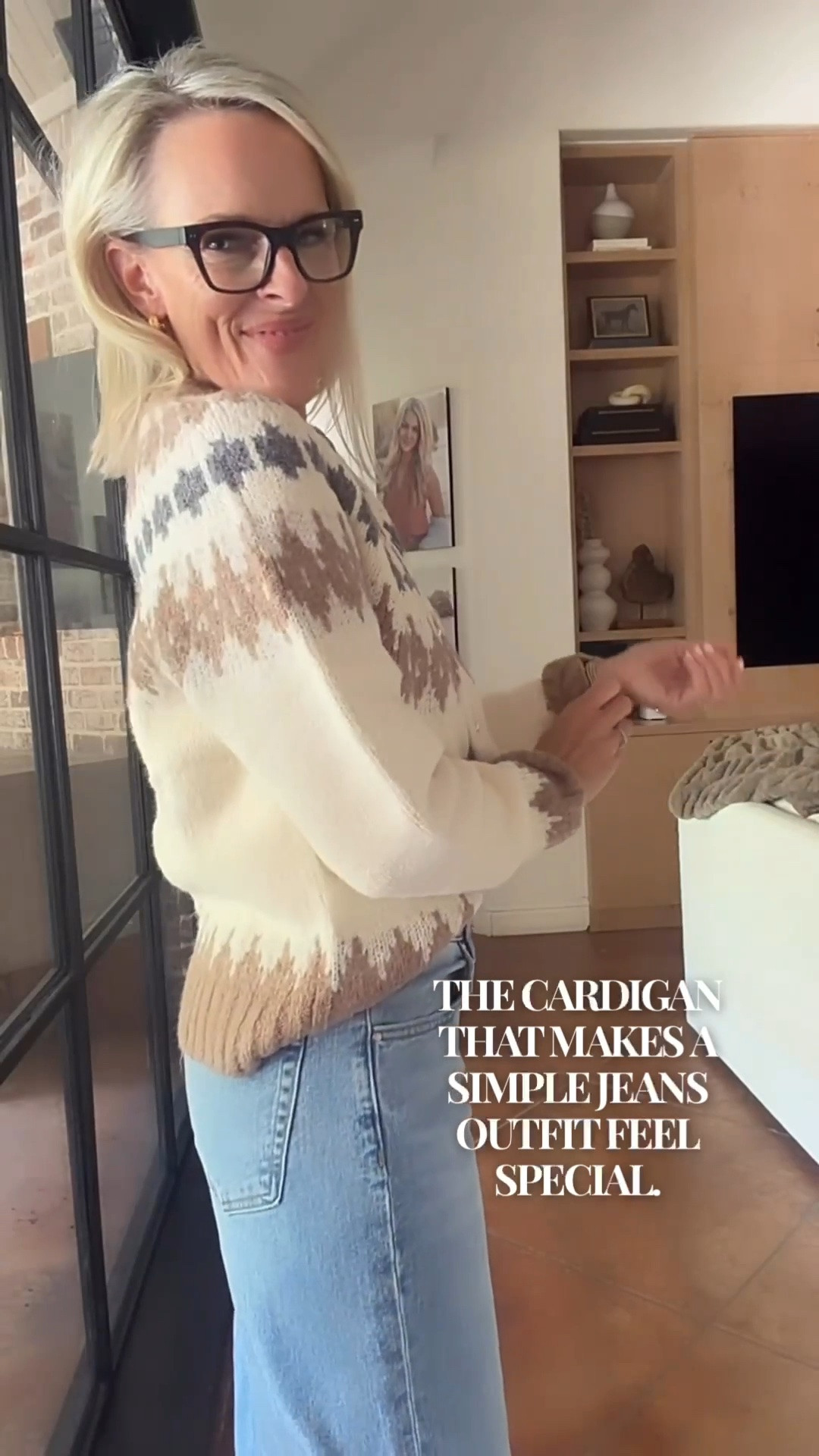 A cozy cardigan and your favorite jeans are such an easy combination for fall. I love the classic Fair Isle pattern and beautiful neutral tones of this sweater. It's one of those pieces that makes even a simple denim outfit feel a little more special.

#LTKootd #LTKOver40