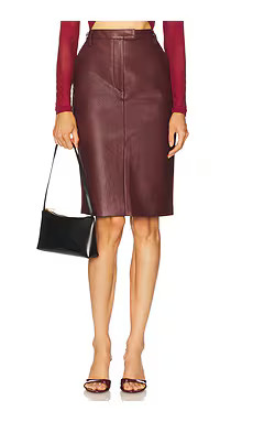Bardot Phenix Faux Leather Skirt in Burgundy from Revolve.com | Revolve Clothing (Global)
