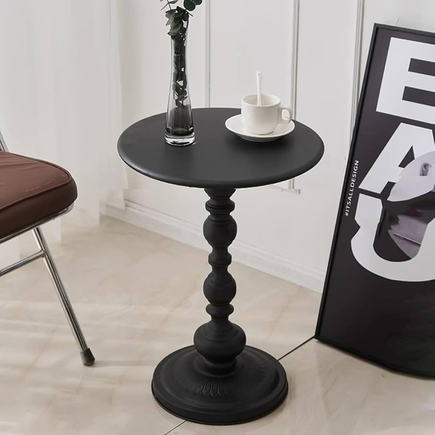 Pedestal Metal Round Side Table, Sofa Table, Small TV Tray Table for The Sofa in The Living Room ... | Amazon (US)