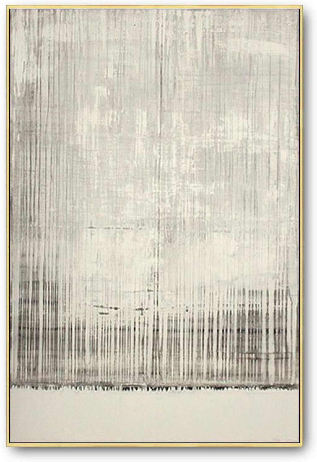 Hand Painted Oil Painting On Canvas,Black And White Gray Pattern Abstract Pictures Design Modern ... | Amazon (US)