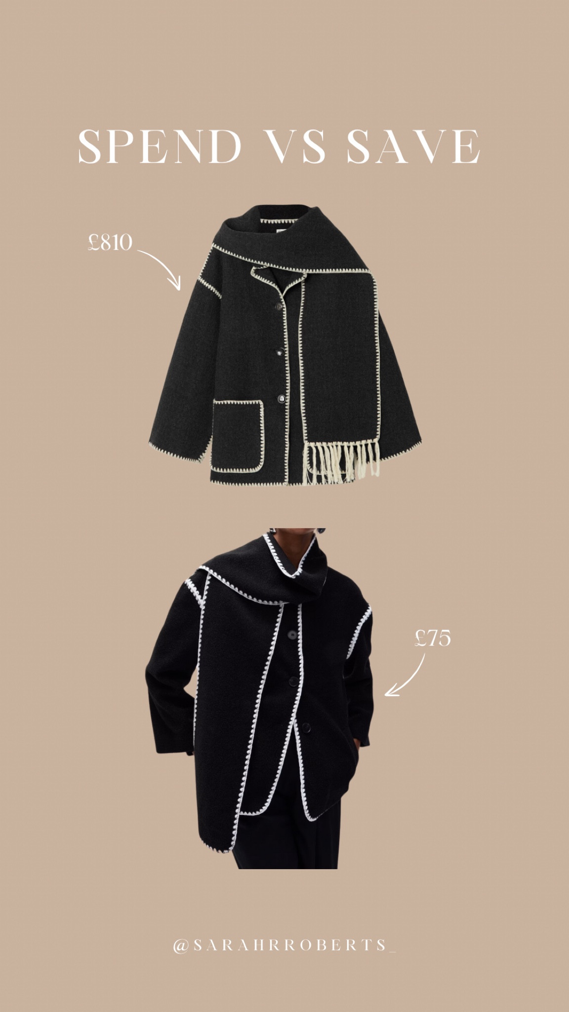 SPEND VS SAVE 💸
Get the Toteme jacket look for a fraction of the price at £75!!

Designer dupe, scarf coat, black coat, marks and Spencer, autumn outfit 

#LTKuk #LTKautumn #LTKluxury