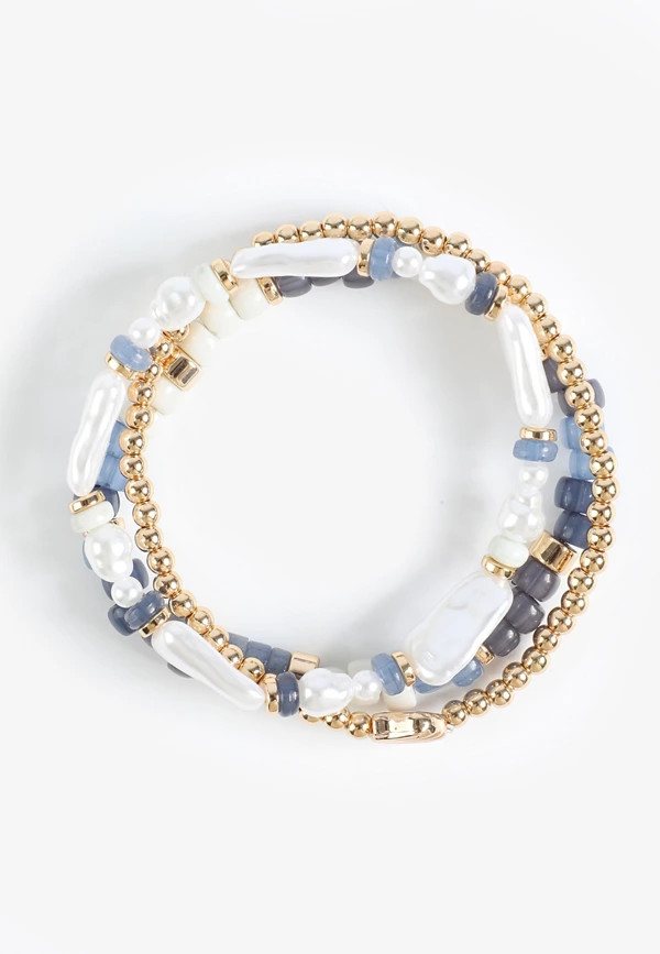 Beaded Shell Charm Bracelet Set | Maurices