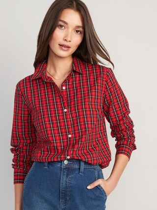 Plaid Classic Button-Down Shirt for Women | Old Navy (US)