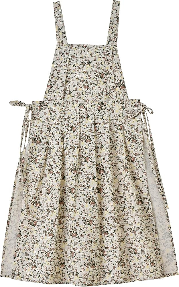 Qushy Floral Cotton Waterproof Adult Kitchen Apron Adjustable Cooking Baking Garden Chef Apron wi... | Amazon (US)