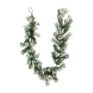 6ft. Flocked Pine Leaf, Pinecone & Berry Christmas Garland by Ashland® | Michaels Stores