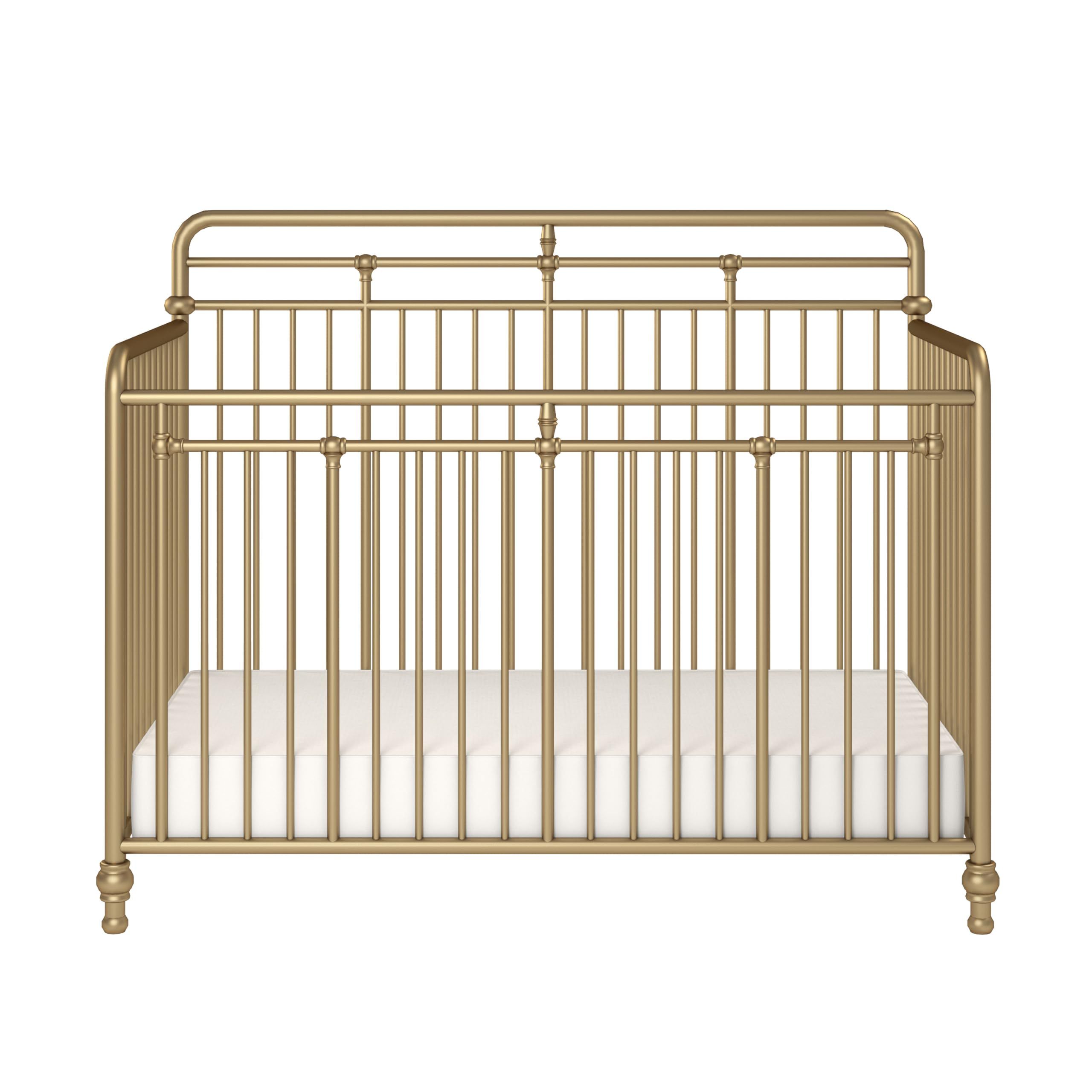 Little Seeds Monarch Hill Hawken 3 in 1 Convertible Metal Crib, Gold | Amazon (US)