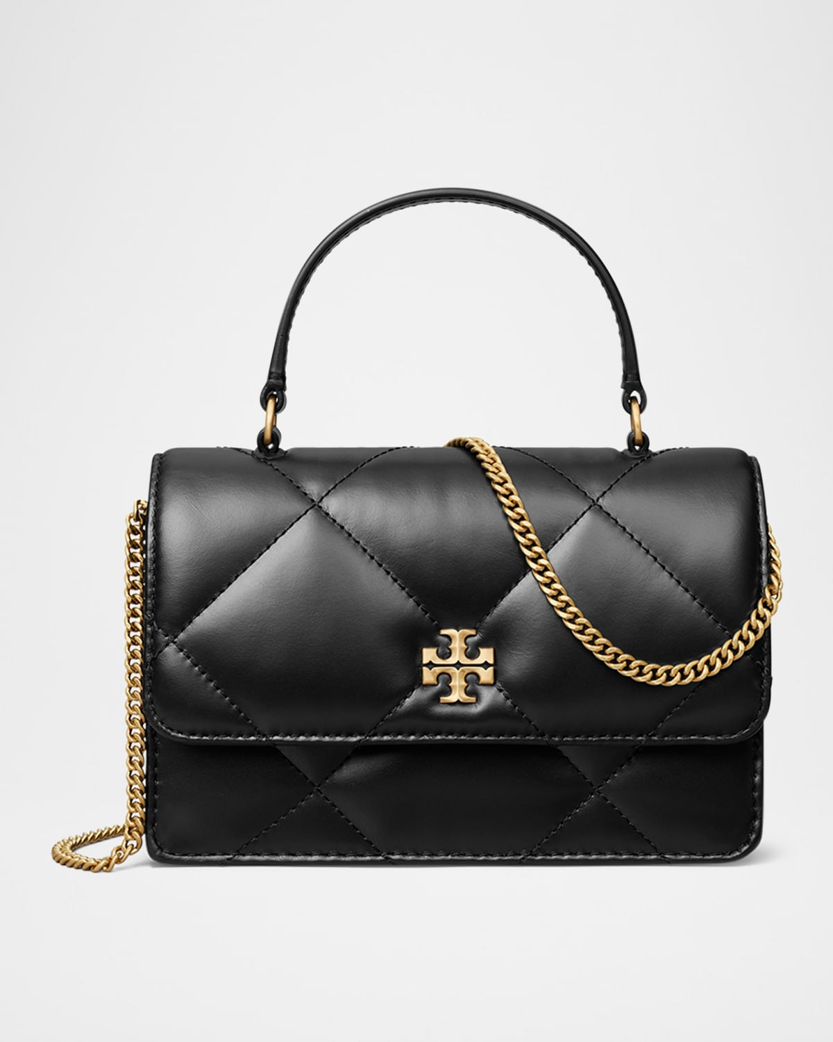 Kira Mini Quilted Leather Top-Handle Bag with Chain | Neiman Marcus