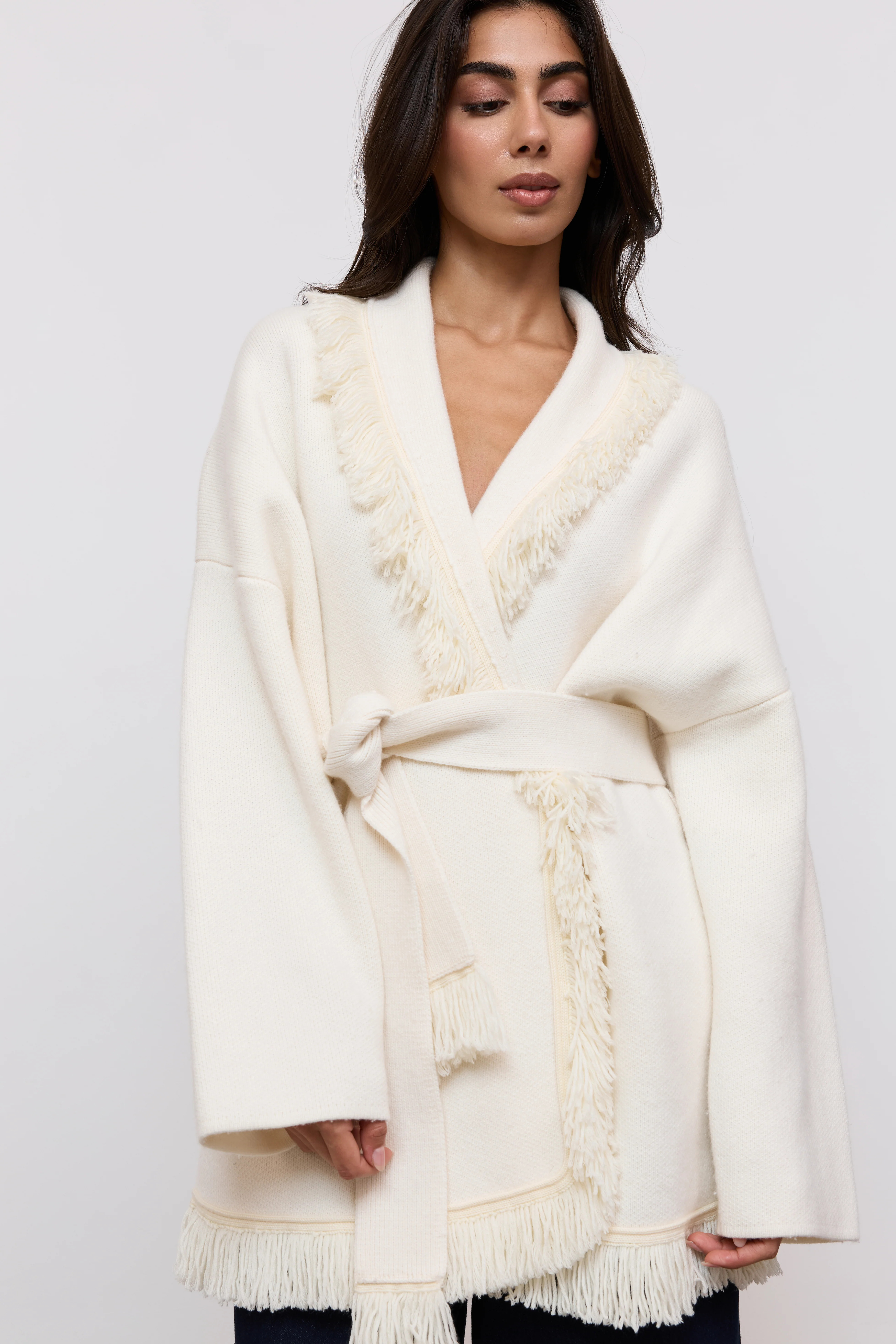 Wool Fringe Cardigan | Odd Muse