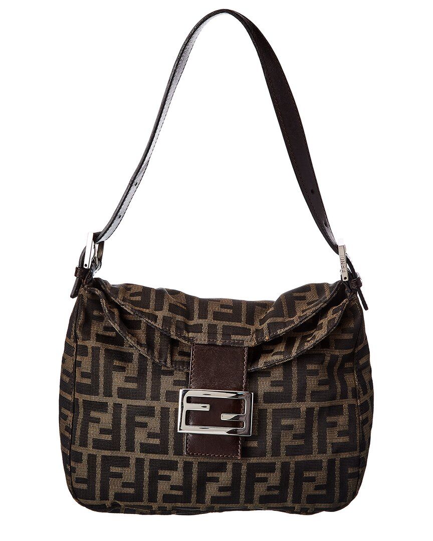 FENDI Brown Zucca-Print Canvas Handbag | Gilt