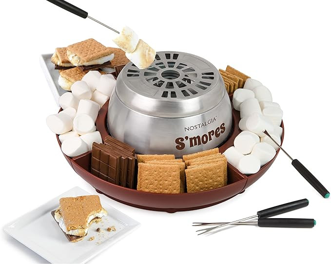 Nostalgia Electric S'mores Maker, Tabletop Indoor Machine with 4 Compartment Trays for Graham Cra... | Amazon (US)